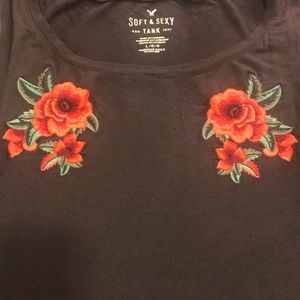 American Eagle Soft & Sexy Rose embroidered Tank